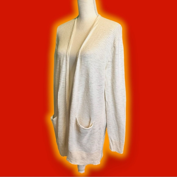 Madewell ‘Summer Ryder Cardigan Sweater in Stripe’ in “Pearl Ivory” Size Small - Picture 7 of 16